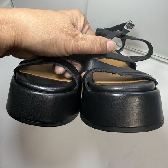 Ganni Strappy Platform Sandal In Black Sz 35 - Picture 5 of 10